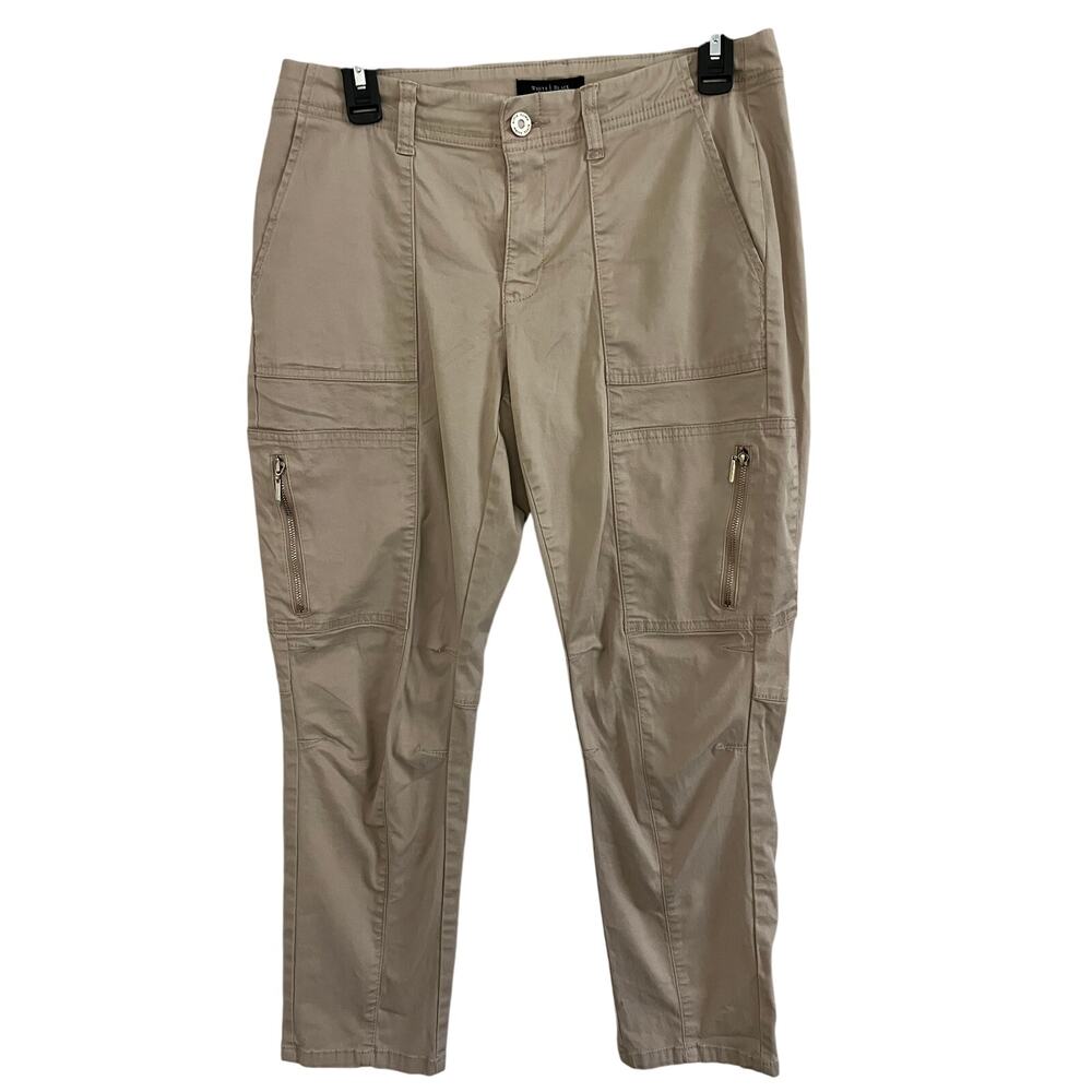 White House Black Market Pants Tan Skinny Leg Cut Zip Pocket Cargo Pants Size 6